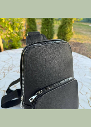 Чоловіча шкіряна сумка бананка на груди стиль Armani, сумка-слінг нагрудна з натуральної шкіри Армані No Brand (334730917)