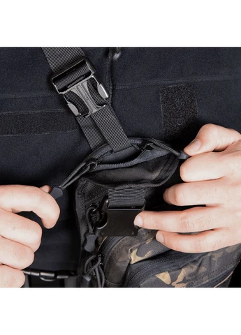 Сумка Gunner Sling Multicam Black (6662) из влагостойкой ткани Oxford 900D, скрытое отделение для оружия, регулируемые ремни Camotec (394953345)