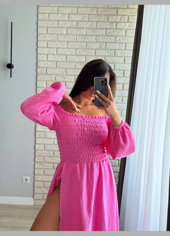 Малиновое повседневный платье DK/DL Мода без кордонів однотонное