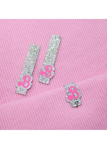 Нашивка з глітеру "Barbie" срібного кольору (8027) No Brand (335812388)