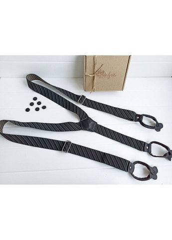 Чорно-зелені підтяжки в смужку на ґудзиках Major Style (357206628)