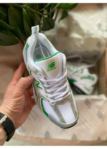 КРОССОВКИ ЖЕНСКИЕ NEW BALANCE 530 WHITE GREEN НЬЮ БЕЛАНС 530 No Brand серые демисезоны (368885437)