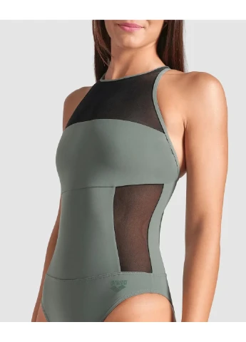 Сірий літній купальник mesh panels grey 006659-600 Arena