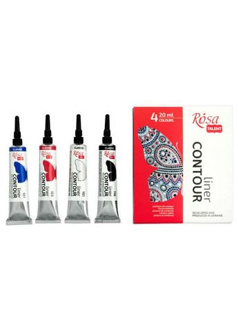 Набор контуров универсальных классического цвета 4х20 мл. Rosa Talent (362661622)