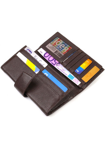 Містке вертикальне чоловіче портмоне з натуральної шкіри з тисненням під крокодила коричневе 21837 Canpellini (329197113)