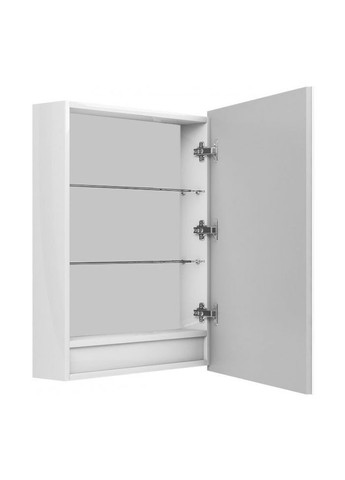 Зеркальный шкаф Alfa (70 х 50 х 9) см с LED-подсветкой, часами и подогревом белый ХАСТ (315724910)