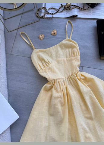 Желтое повседневный, вечернее, деловое, кэжуал женское платье клеш FINO Mode