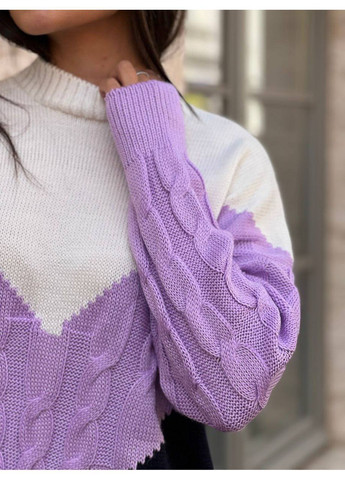 Бузковий демісезонний жіночий в’язаний светр джемпер No Brand