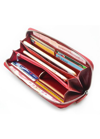 Кожаный женский кошелек клатч на молнии 0832 бордовый Henghuang (307284824)