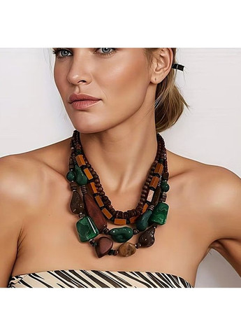 Кольє намисто акцентне кольє Дерев'яне No Brand (371133861)