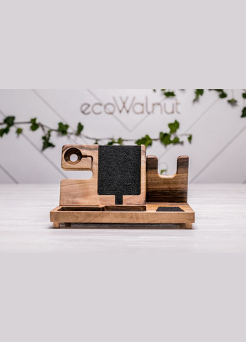 Органайзер для пистолета, iPhone и часов Apple «Police iWatch» Деревянная настольная подставка с логотипом EcoWalnut (293850358)