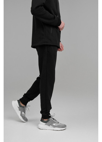 Спортивний костюм чоловічий ТРІЙКА весна осінь 4ZIP з кофтою на замку + футболка чорний Handy Wear (293275187)
