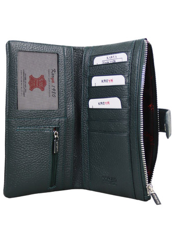 Кошелек женский из натуральной кожи зеленый 1129-030 Karya (354331822)