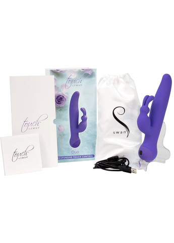 Вибратор-кролик с сенсорным управлением и ротацией Touch by - Duo Purple, SO2729 Swan (303897902)