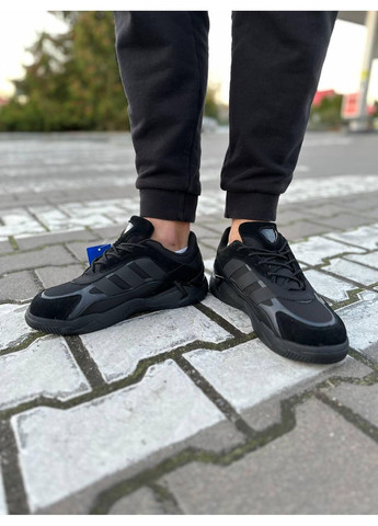 Чорні Зимовий кросівки чоловічі adidas niteball black winter fur адідас найтбол No Brand