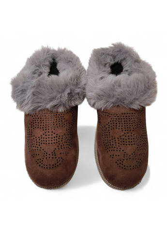 Коричневые женские теплые домашние тапочки progress коричневого цвета размер 41 (26 см) Progres