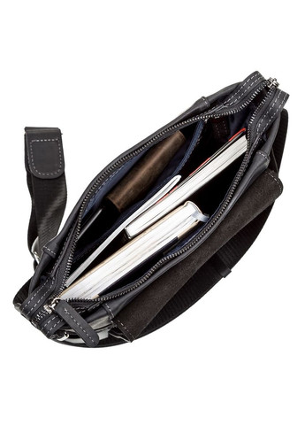 Мужская сумка через плечо из натуральной винтажной кожи для документов черная (sku_11096) No Brand (328922319)