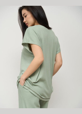 Оливкова (хакі) всесезон комплект жіночий штани+футболка Nicoletta