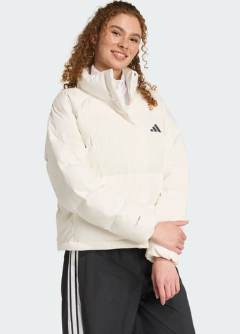 Біла демісезонна пуховик helionic climawarm relaxed adidas