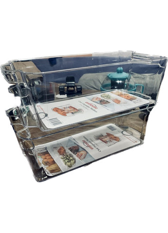 Органайзер прозрачный для полочек в холодильник акриловый с ручками No Brand (315633318)