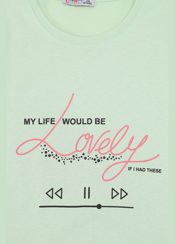 М'ятна літня футболка з коротким рукавом для дівчинки колір м'ятний цб-00277071 Essu