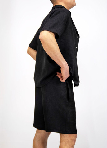 Черный летний комлект (рубашка, шорты) GF SPORT Костюм