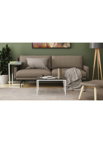 Стол журнальный приставной Терри Комбо 345x662x440 Белый металл ДСП 16мм FRD-105145 Ferrum-decor (353501216)