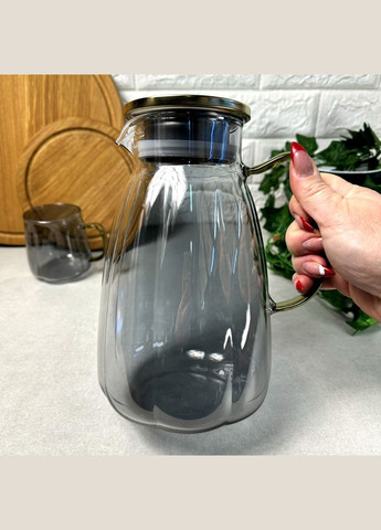 Высокий стеклянный чайник для плиты 2 л Дымка Roko No Brand (303213219)