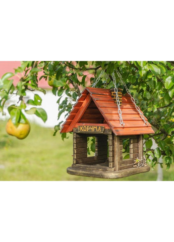 Годівничка для птахів підвісна дерев'яна XRMASTER Корчма No Brand (361855787)