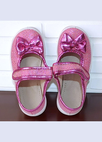 Малиновые ортопедические закрытые тапочки на липучке сменка в садик для девочки валди Waldi с бантом