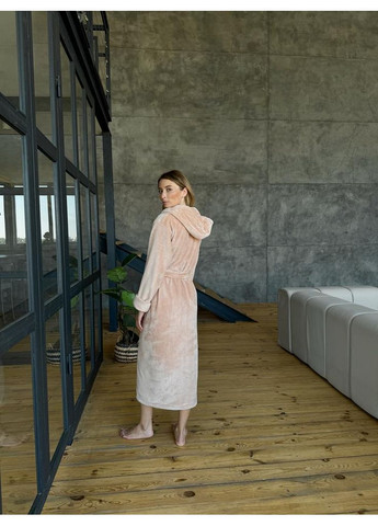 Халат плюш с капюшоном, пудра Lavender (366665682)