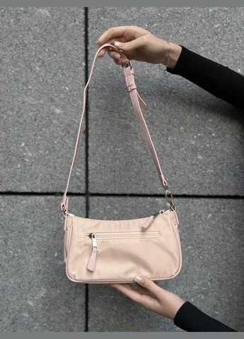 Женская сумка багет Guess розовая No Brand (303360514)