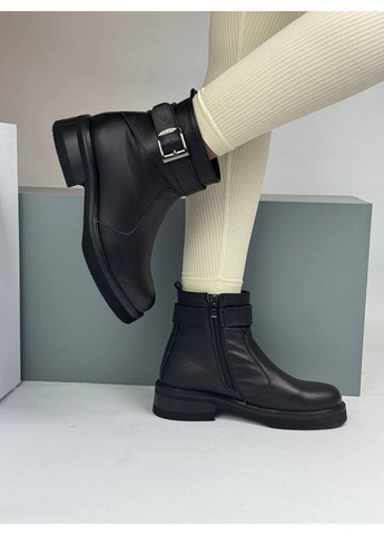 563 Черевики Демісезонні чорні шкіряні на підборі Vanessa (372384856)