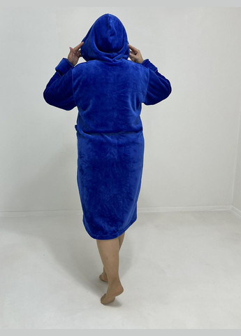 Халат жіночий махровий на блискавці 60-62 Синій 50893107-4 Triko (268463274)
