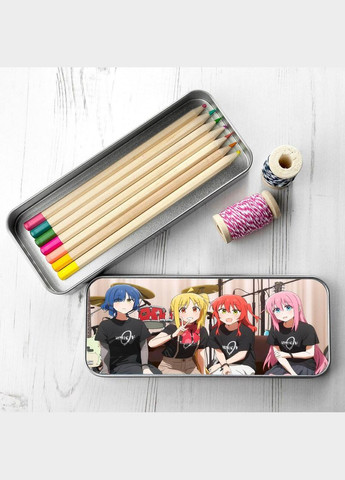 Органайзер для канцелярського приладдя металевий, кейс для дрібниць Самітниця рокер #007 7*18 см Silver No Brand (309160708)