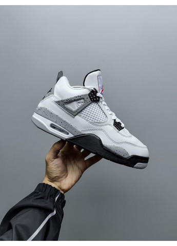 Черные зимние кроссовки мужские nike air jordan 4 triple white black fur найк аир джордан No Brand