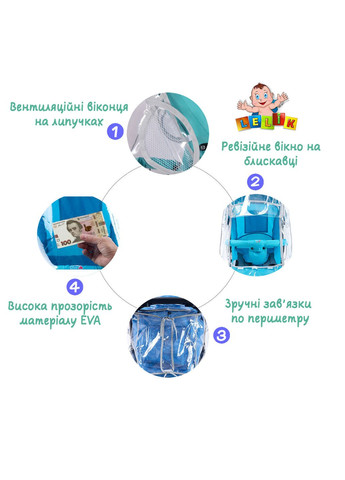 Дождевик для коляски тросточки, прогулочной size M с окошком LELIK No Brand (300572964)