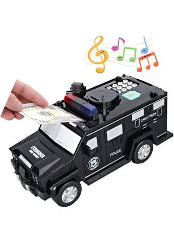 Детская машина сейфкопилка CASH TRUCK полиция с кодовым замком и купюроприемником для бумажных денег и монет UKC (316092529)