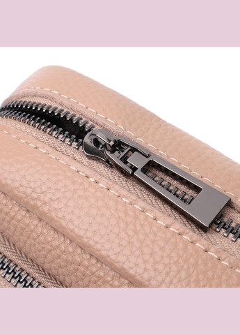 Модна жіноча кроссбоді прошита ромбами на лицьовій стороні з натуральної шкіри бежева 22637 Vintage (329195424)