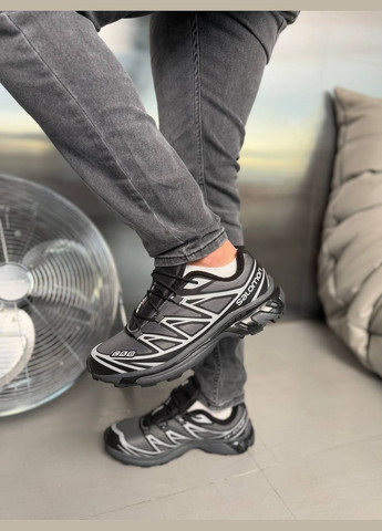 Черные зимние кроссовки зимние мужские salomon xt-6 winter gore-tex black gray termo fleece | саломон хт-6 черные серые термо с флисом No Brand