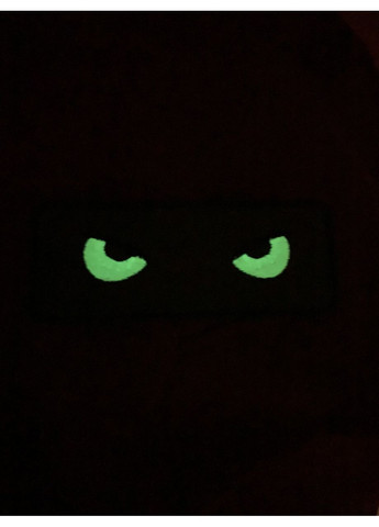 Друкований шеврон що світиться ЗЕЛЕНІ ЗЛІ ОЧІ (Форма прямокутна. На липучці) Розмір 4x10см No Brand (369924532)