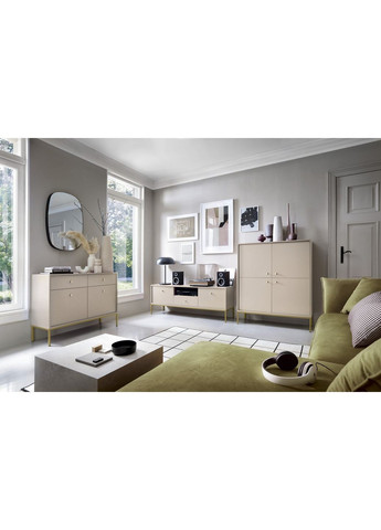 Комод високий Моно / Mono 4-дверний з золотими ніжками MK104 Беж пісочний (PFH-091203) Perfect Home (367179059)