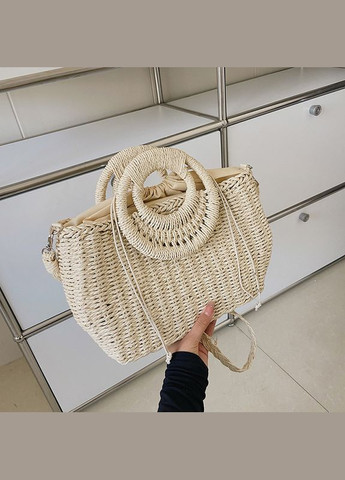 Жіноча літня плетена сумка кросбоді з дуже гарними оригінальними круглими ручками ZANZIBAR No Brand (293510689)