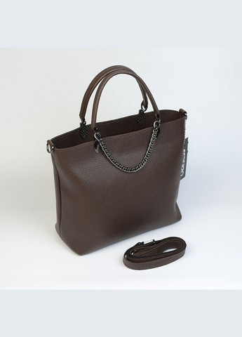 Темно-коричнева шоколадна жіноча шкіряна сумка тоут з ручками формату а4 Serebro (342374871)