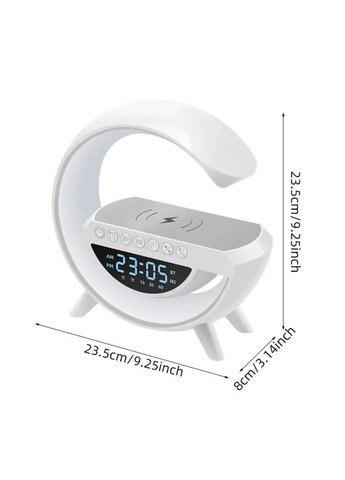 Лампа-ночник с беспроводной зарядкой, будильником и Bluetooth колонкой, BT-3401 / Настольная смарт лампа No Brand (357226549)