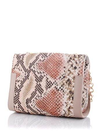 Жіноча сумка крос-боді з екошкіри з візерунком шкіри змії бежевого кольору «Бесс» WeLassie (298568878)