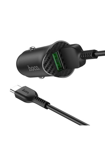 АЗП Z39 Farsighted dual port QC3.0 Car charger set (Type - C) Black Hoco (297456550)