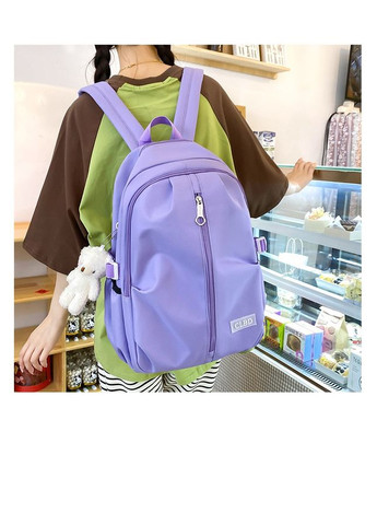 Рюкзак фиолетовый с сумочками и пеналом в комплекте с мишкой. КиП (277698343)