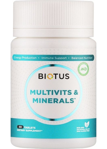 Диетическая добавка "Витаминно-минеральный комплекс" Multivits & Minerals 60шт (1384128-20248309) Biotus (369788820)