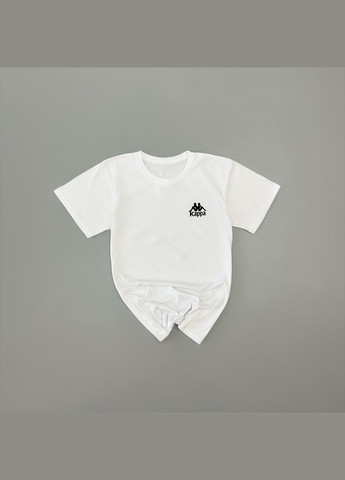 Біла стильна чоловіча літня футболка kappa біла з коротким рукавом No Brand